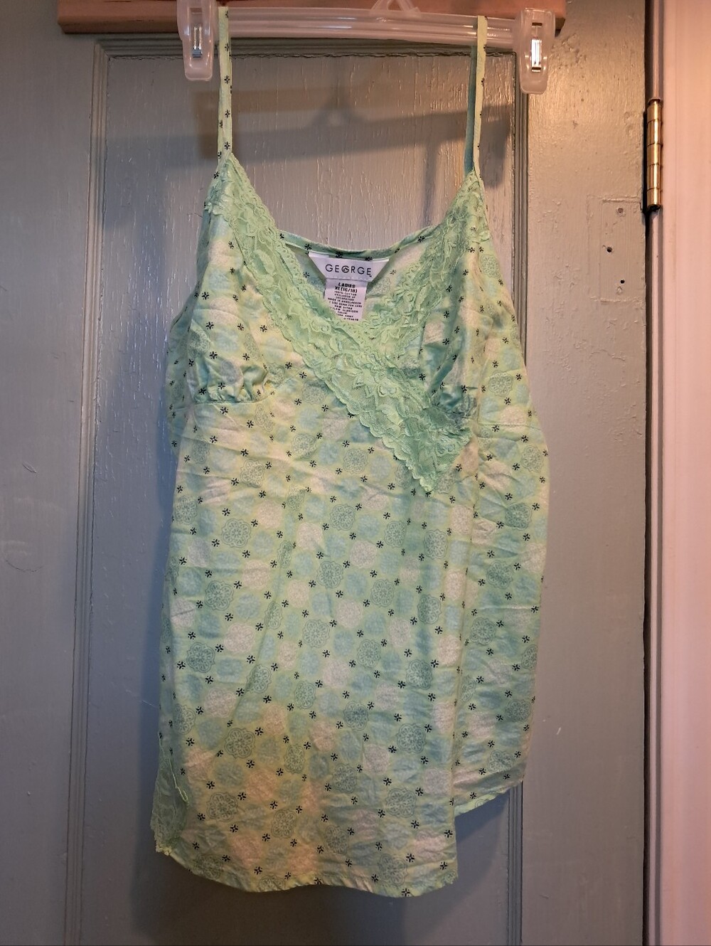 George Light Mint Green Lace-Trim Camisole